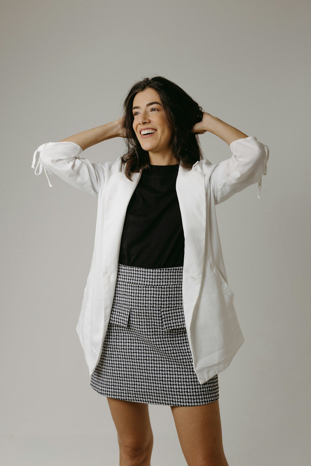 Studio portrait of a smiling businesswoman
