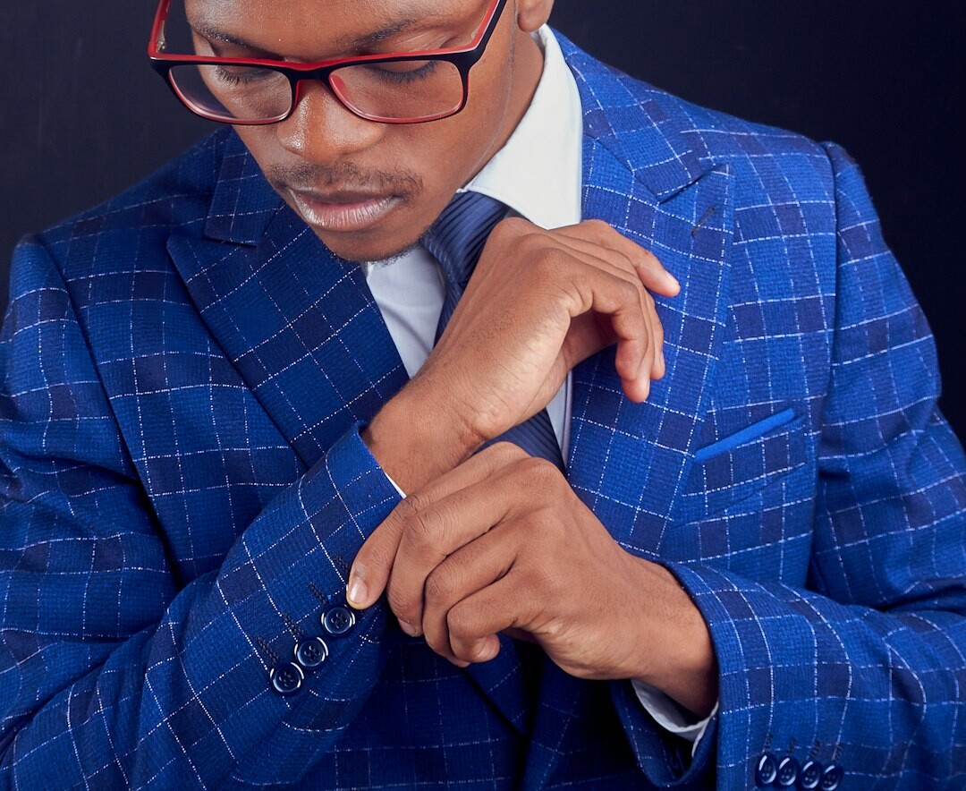 Studio portrait of a businessman with glasses